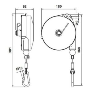 Equilibreur de charge avec cliquet d’arrêt  • 10 à 14 kg
