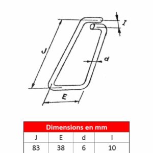 Linguet    de sécurité en fil d’acier • Type 83