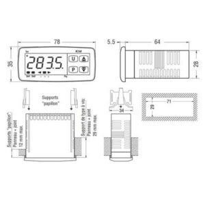 Afficheur mini-programmateur 35 x 78 mm – 24 VAC / VDC