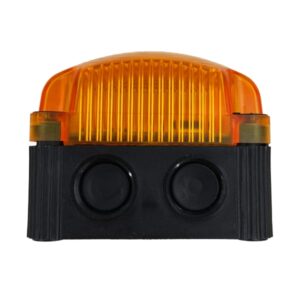 Feu double flash LED orange  carré pour fixation sur fond plat