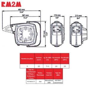 Enrouleur de câble à rappel automatique • Câble 3G2,5 • 8m • Série 280