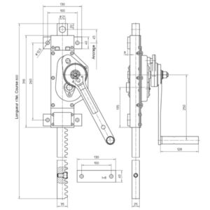 Treuil     à crémaillère à vis sans fin en acier (version traction et pression) • 1500 kg