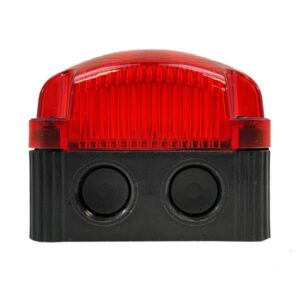 Feu double flash LED rouge carré pour fixation sur fond plat