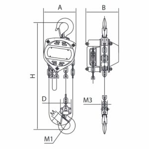Palan manuel standard fixe à crochet 500 kg