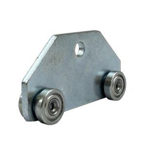 Chariot acier 4 galets avec 1 trou Ø10 mm • Pour rail 30 x 32 mm