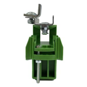 Porte câble d’extrémité acier avec cintre rotatif plastique pour câble Ø5 à 38 mm pour rail 30 x 32 x 2 mm