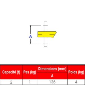 Peson 2t • Crochet peseur 2t • Dynamomètre  2t • Pesage de 0 à 2t • MK2