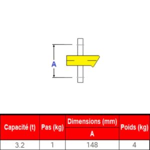 Peson      3,2t • Crochet peseur 3,2t • Dynamomètre  3,2t • Pesage de 0 à 3,2t • MK3,2