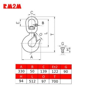 Crochet      tournant • Haute résistance • CMU 30 t