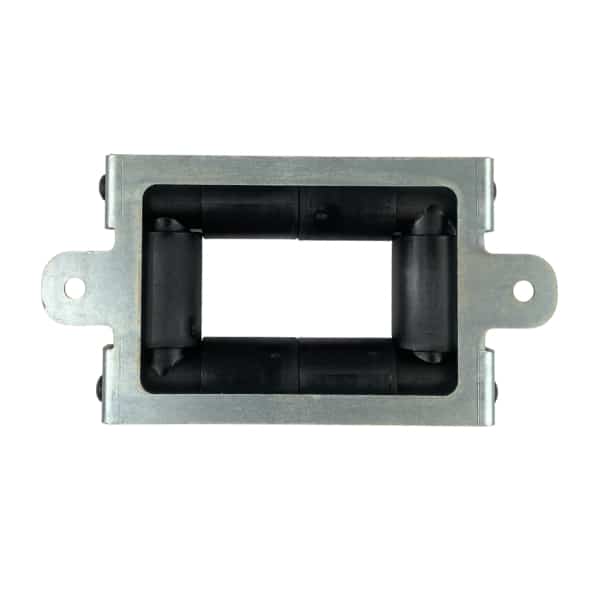 Guide câble à 4 rouleaux plastique avec 2 pattes de fixations • Largeur de passage câble 35mm