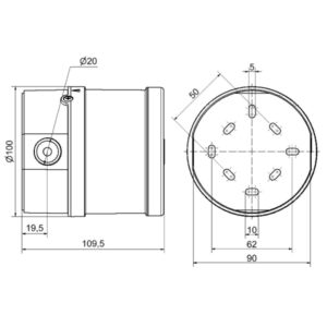 Sirène électronique multi sons 9-28VDC • 115 dB