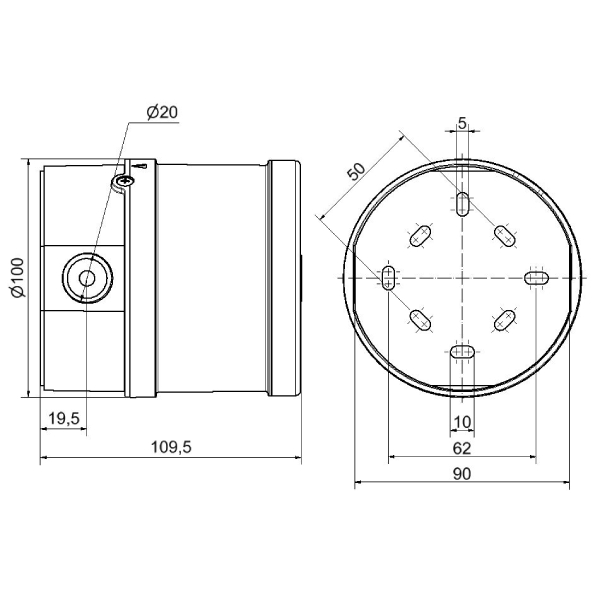 Sirène électronique multi sons 9-28VDC • 115 dB