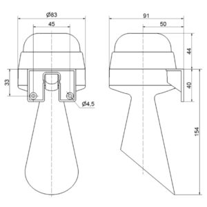 Avertisseur sonore trompe (cône intégré) •  48Vac • 98 dB • IP 65 • Son continu