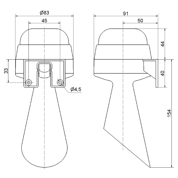 Avertisseur sonore trompe (cône intégré) •  48Vac • 98 dB • IP 65 • Son continu