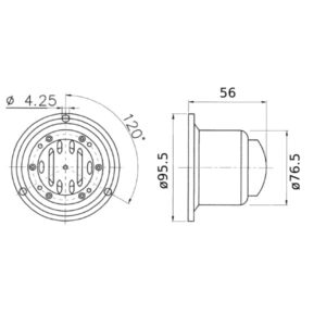 Support   en saillie pour avertisseur sonore • Ø 75