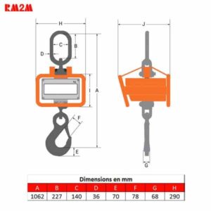 Peson    20t • Crochet peseur 20t • Dynamomètre 20t • Pesage de 0 à 20000kg • LD20