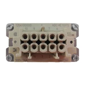 Prise femelle 10 broches (serrage par ressort) • HE-010-FS