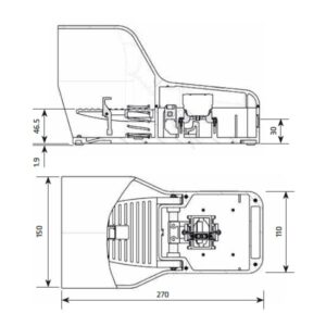 Pédale     de commande simple ou de sécurité