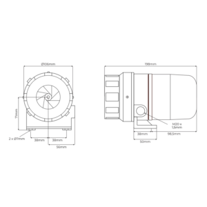 Plan Sirene Industrielle Sirène motorisée AS200 – 230 VAC – 127dB