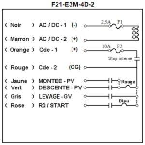 Radiocommande Telecrane F21-E3M-4D-2   • (2 boutons 2 crans)